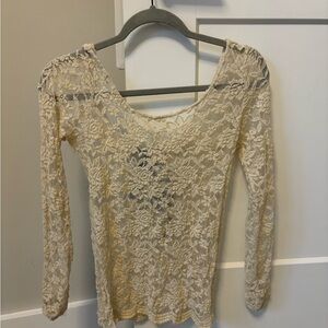 Elegant Cream Lace Women's Top